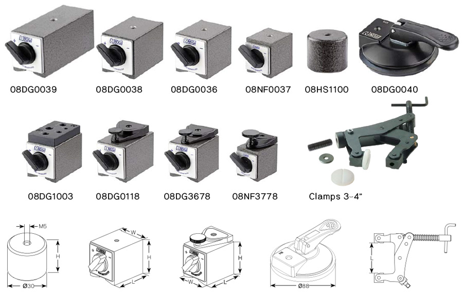 ฐานแม่เหล็ก และ แคลมป์ drawing