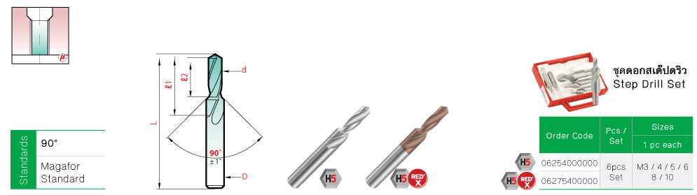 ดอกสเต๊ปดริวเจาะรูทำเกลียว drawing