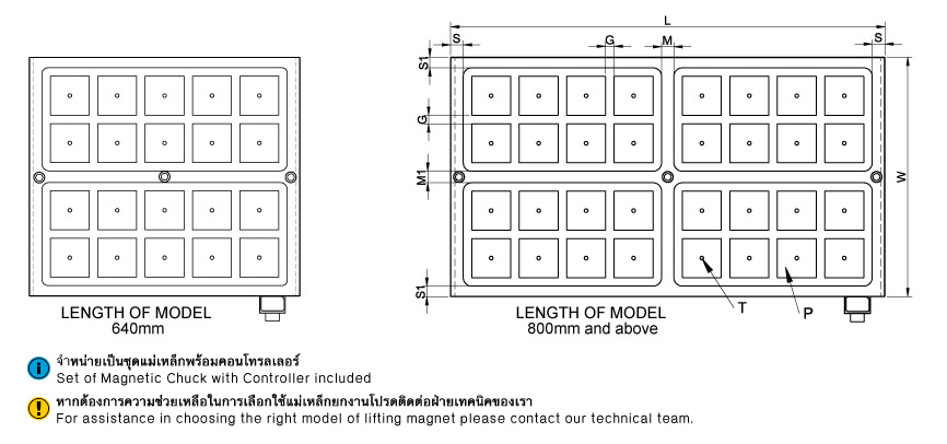แม่เหล็กถาวร ควบคุมด้วยไฟฟ้า (E) drawing