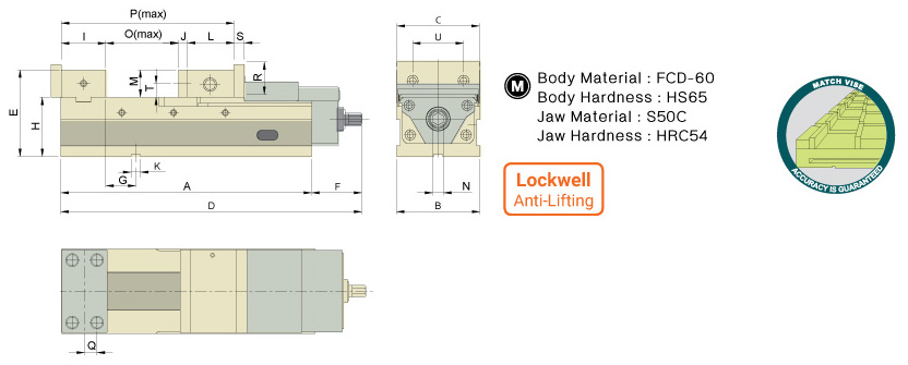 ปากกาจับชิ้นงานระบบล็อคเวล drawing