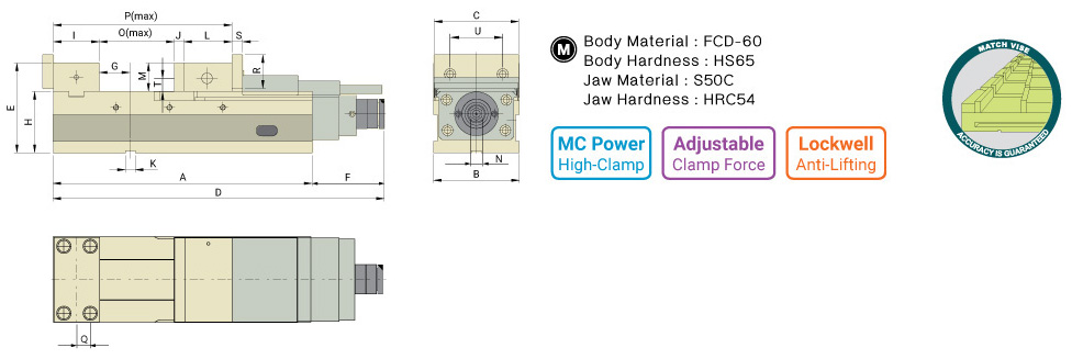 MC Mechanical Power Vise drawing