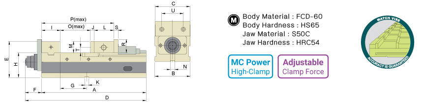 MC Mechanical Reversed Power Vise drawing