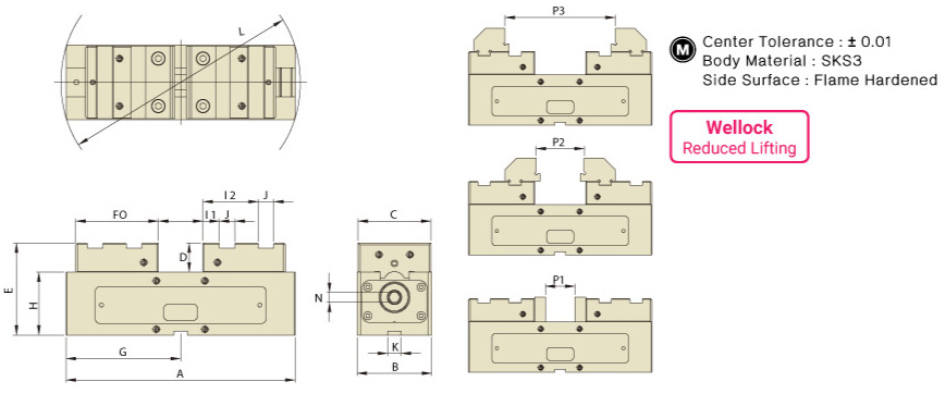 Wellock 5 Axis Machine Vise drawing