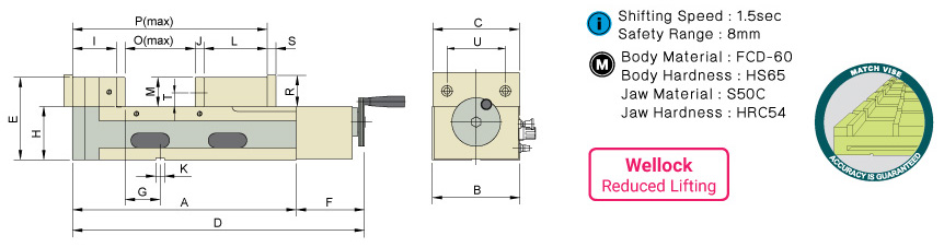 Wellock Air Power Vise drawing