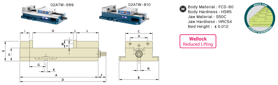 Wellock Large Opening Vise drawing