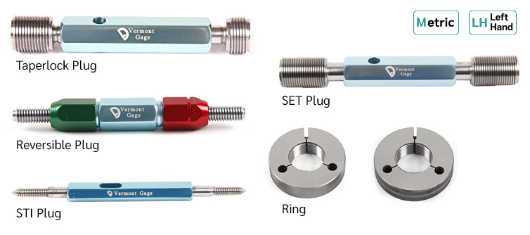 เกจวัดเกลียว เมตริก เกลียวซ้าย แบบปลั๊กเกจวัดเกลียวใน และ ริงเกจวัดนอก