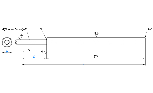 Linear Shaft, One End Threaded hardening S45C or SUJ2 shafts